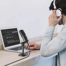 FIFINE K670B ブラック USBコンデンサーマイク スタンド付き 単一指向性 イヤホン端子